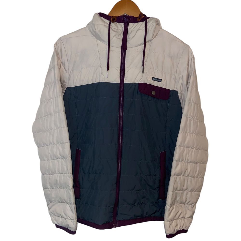 Columbia Women's Puffer Jacket - White and Dark Teal